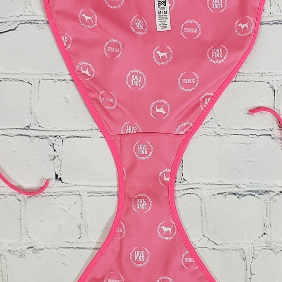 PINK VS Victoria's Secret Peach with Pink Stars Bikini Bottoms Women's Size M - Picture 5 of 8